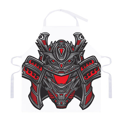 Robot Samurai Mask Print Adjustable Apron