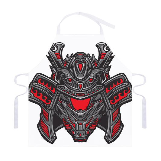 Robot Samurai Mask Print Adjustable Apron