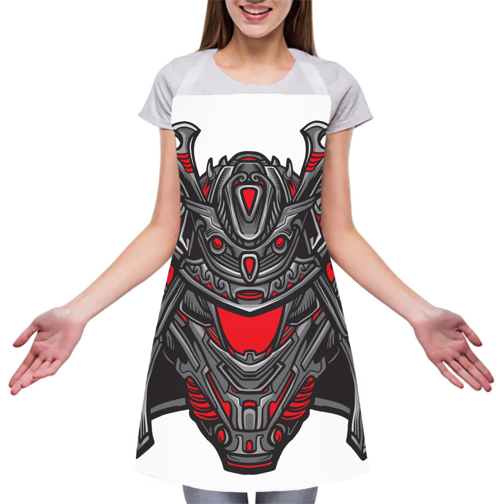 Robot Samurai Mask Print Adjustable Apron
