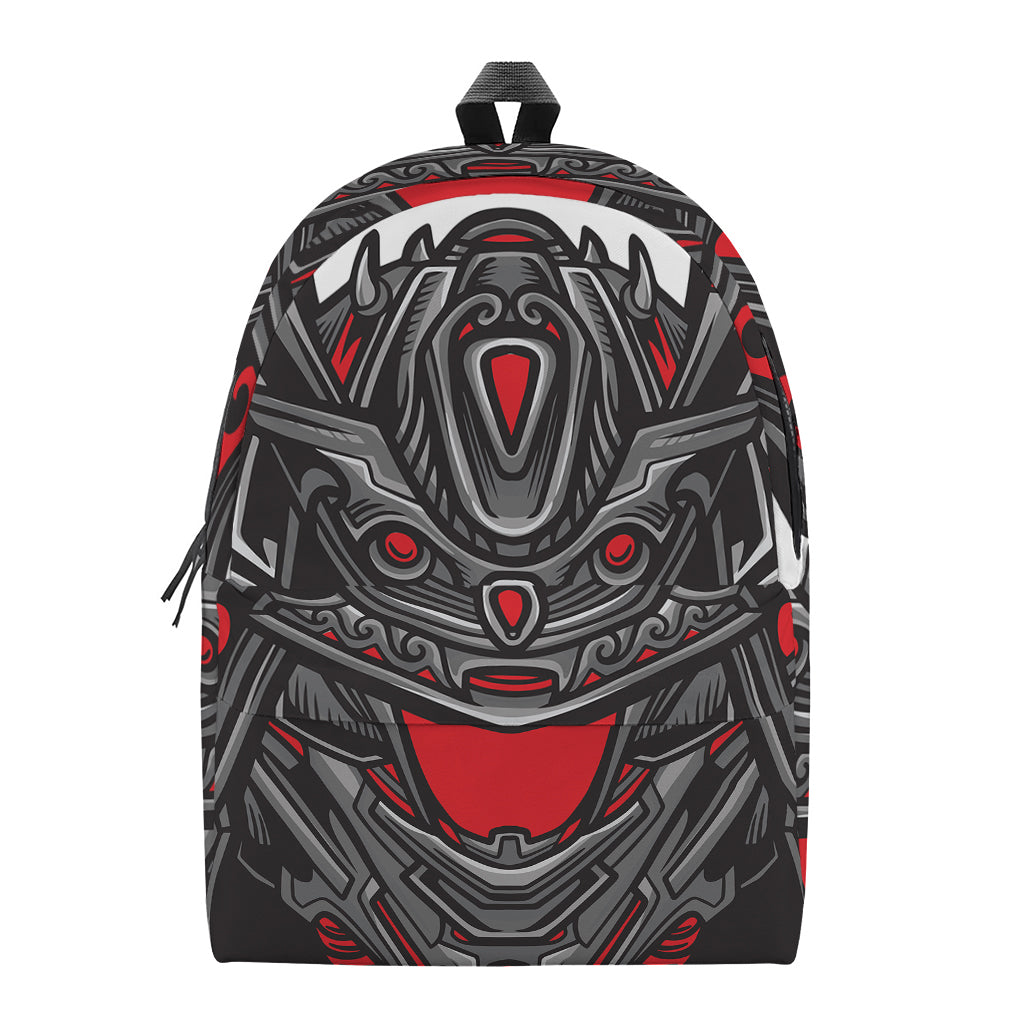 Robot Samurai Mask Print Backpack