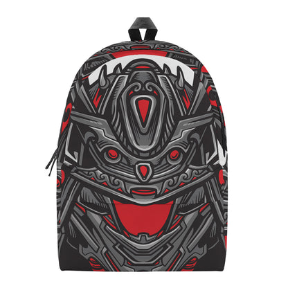 Robot Samurai Mask Print Backpack