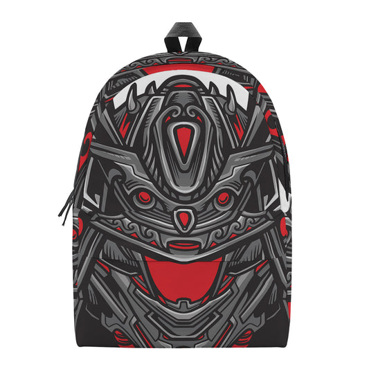 Robot Samurai Mask Print Backpack