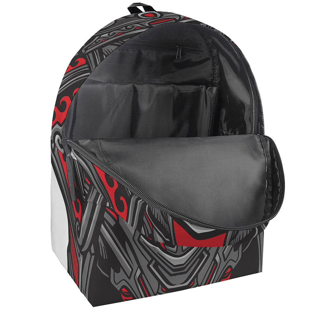 Robot Samurai Mask Print Backpack
