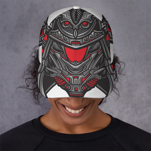 Robot Samurai Mask Print Baseball Cap