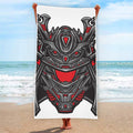 Robot Samurai Mask Print Beach Towel