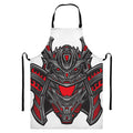 Robot Samurai Mask Print Bib Apron With Pocket