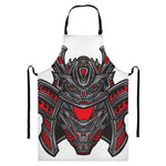 Robot Samurai Mask Print Bib Apron With Pocket