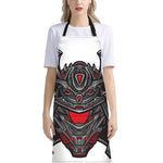 Robot Samurai Mask Print Bib Apron With Pocket
