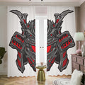 Robot Samurai Mask Print Dimout Pencil Pleat Curtains