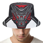 Robot Samurai Mask Print Bucket Hat