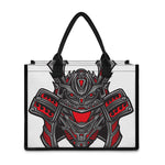 Robot Samurai Mask Print Canvas Tote Bag