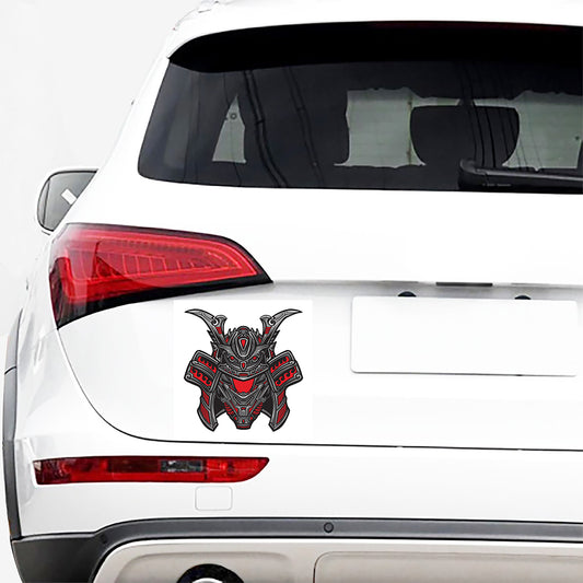 Robot Samurai Mask Print Car Sticker