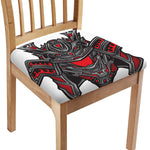 Robot Samurai Mask Print Chair Cushion Cover