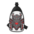 Robot Samurai Mask Print Sling Bag