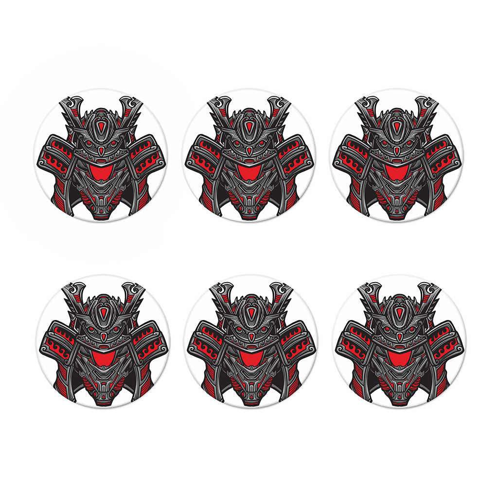Robot Samurai Mask Print Coaster Set