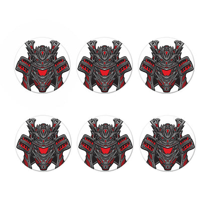 Robot Samurai Mask Print Coaster Set