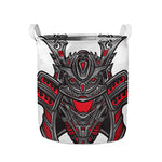 Robot Samurai Mask Print Collapsible Laundry Basket