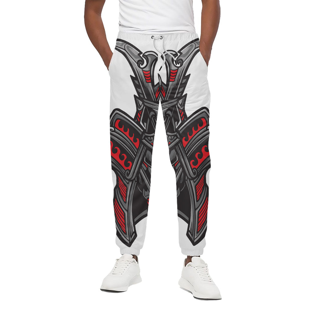 Robot Samurai Mask Print Cotton Pants