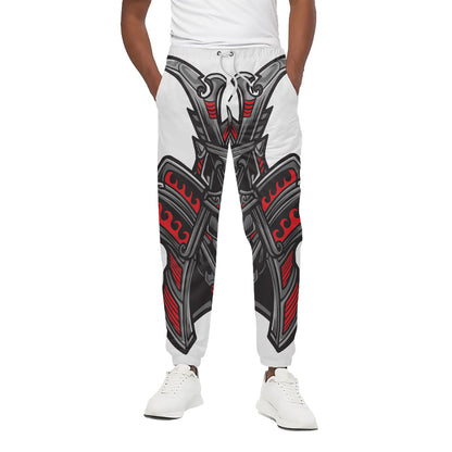 Robot Samurai Mask Print Cotton Pants