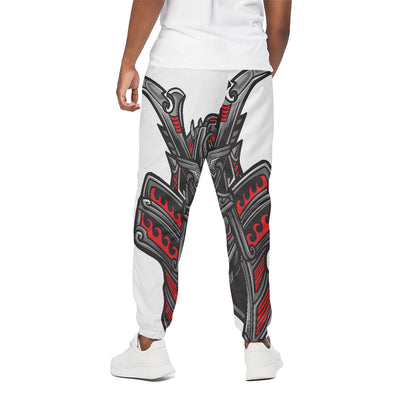 Robot Samurai Mask Print Cotton Pants
