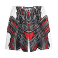 Robot Samurai Mask Print Cotton Shorts