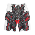 Robot Samurai Mask Print Cotton Shorts