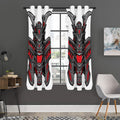 Robot Samurai Mask Print Grommet Curtain Panels