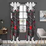 Robot Samurai Mask Print Curtain