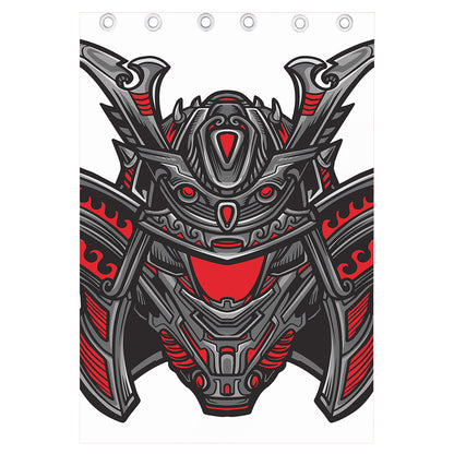 Robot Samurai Mask Print Curtain