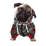 Robot Samurai Mask Print Dog Zip Up Hoodie