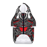 Robot Samurai Mask Print Dog Zip Up Hoodie