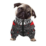 Robot Samurai Mask Print Dog Zip Up Jacket