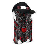 Robot Samurai Mask Print Double Neoprene Wine Tote