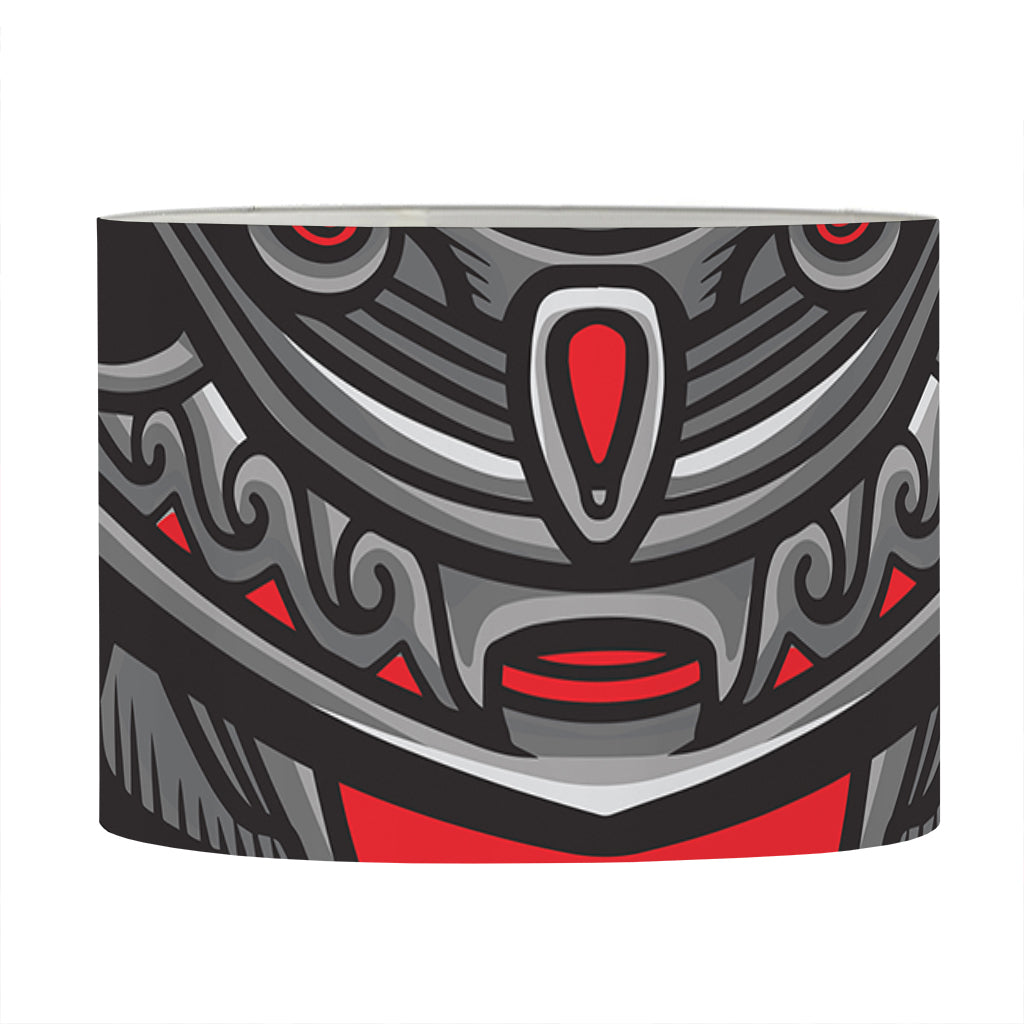 Robot Samurai Mask Print Drum Lamp Shade