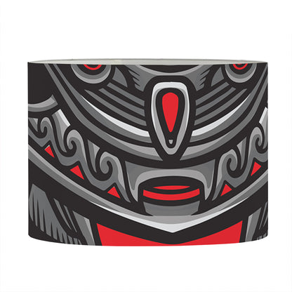 Robot Samurai Mask Print Drum Lamp Shade