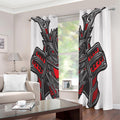 Robot Samurai Mask Print Extra Wide Grommet Curtains