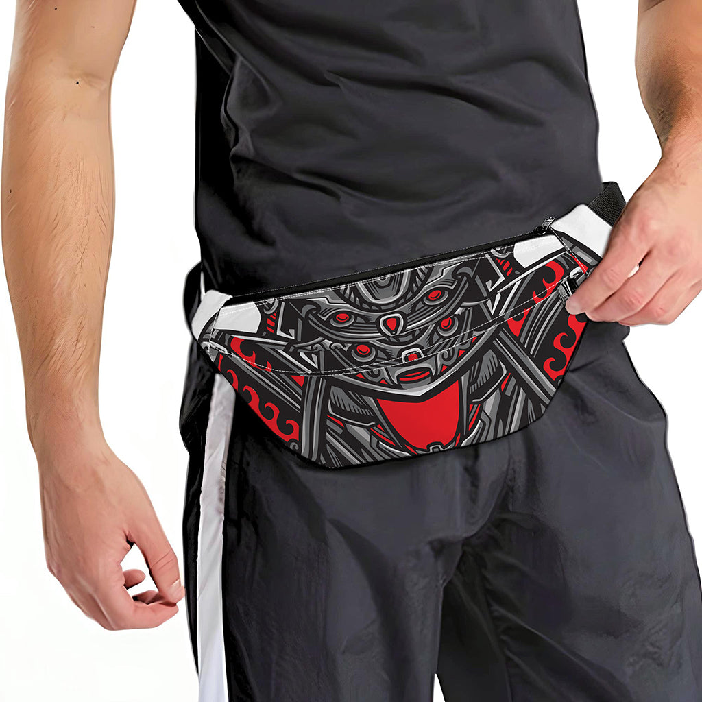 Robot Samurai Mask Print Fanny Pack