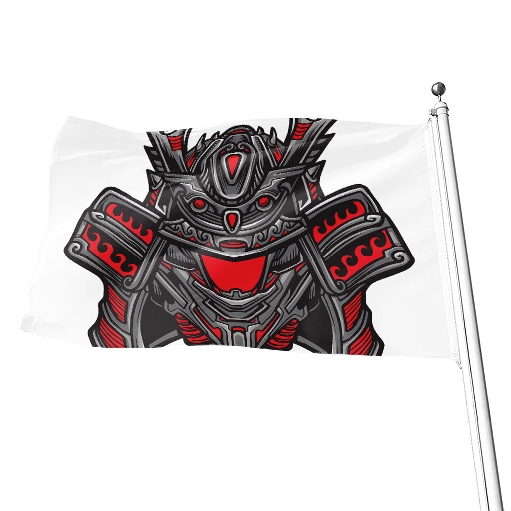 Robot Samurai Mask Print Flag
