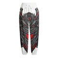Robot Samurai Mask Print Fleece Lined Knit Pants