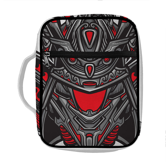 Robot Samurai Mask Print Front Pocket Bible Bag