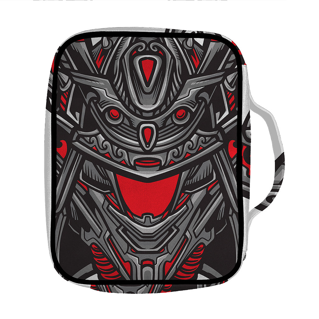 Robot Samurai Mask Print Front Pocket Bible Bag
