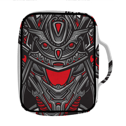 Robot Samurai Mask Print Front Pocket Bible Bag