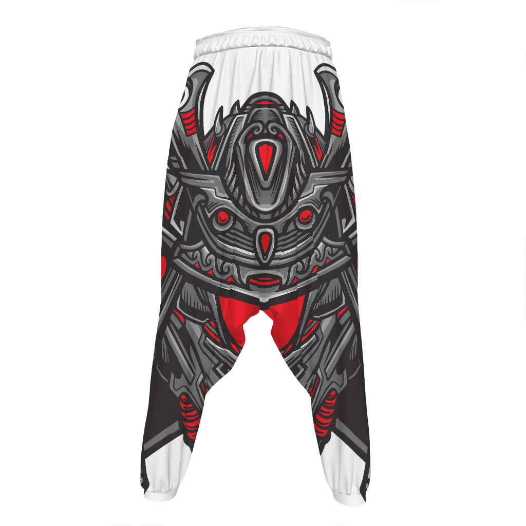 Robot Samurai Mask Print Hammer Pants