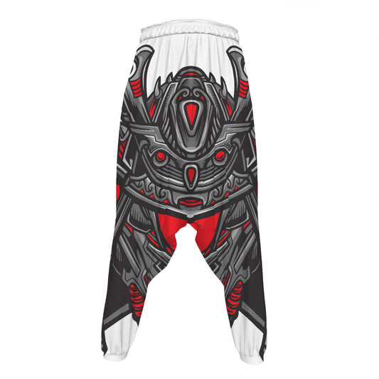 Robot Samurai Mask Print Hammer Pants