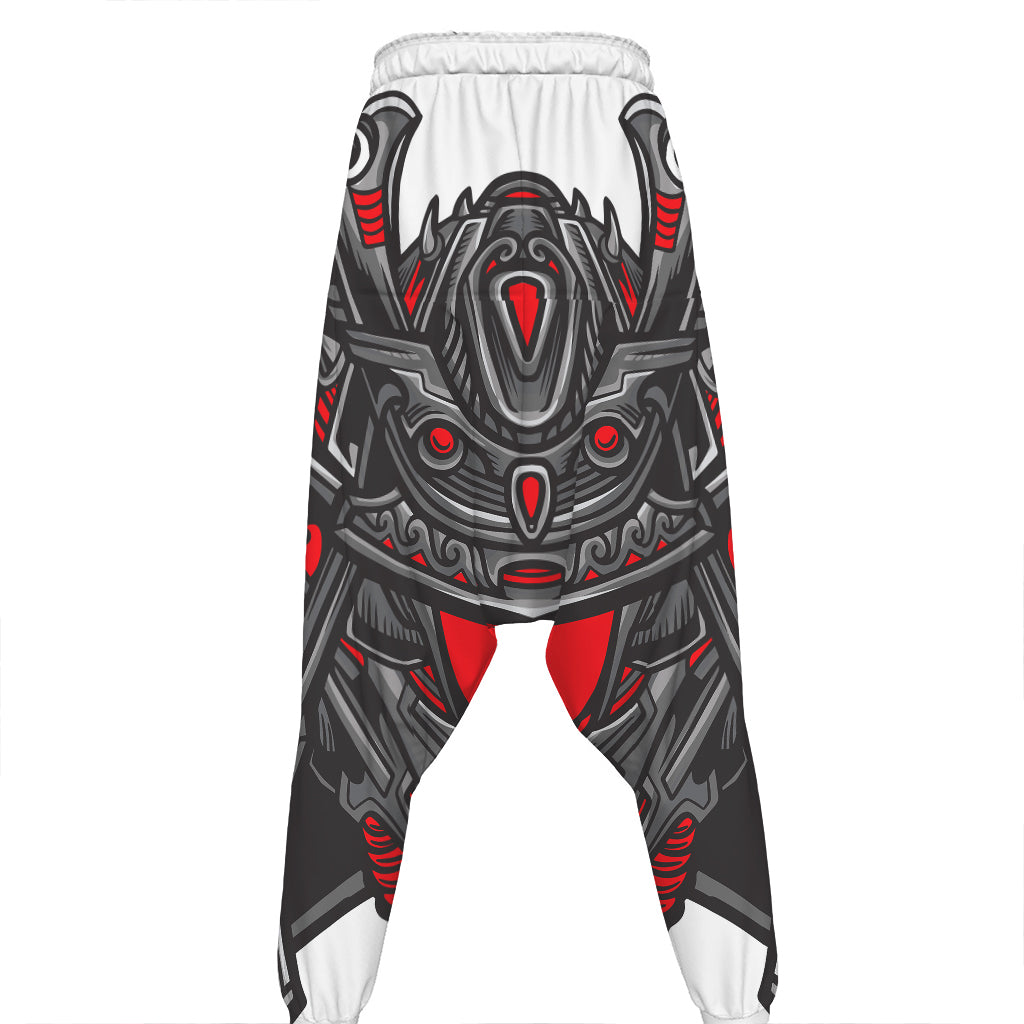 Robot Samurai Mask Print Hammer Pants
