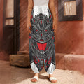 Robot Samurai Mask Print Harem Pants