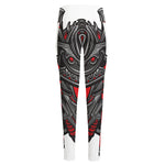 Robot Samurai Mask Print High-Waisted Pocket Leggings