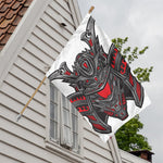 Robot Samurai Mask Print House Flag