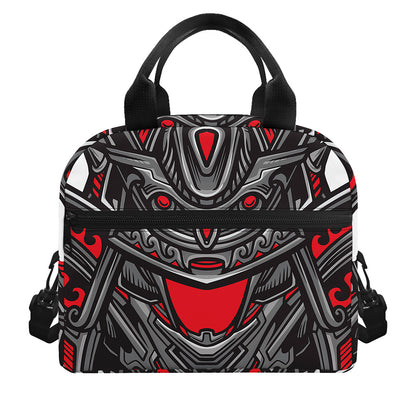 Robot Samurai Mask Print Insulated Lunch Bag
