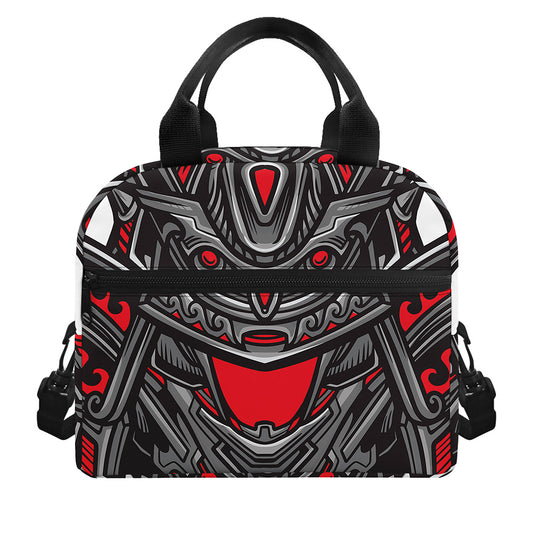 Robot Samurai Mask Print Insulated Lunch Bag